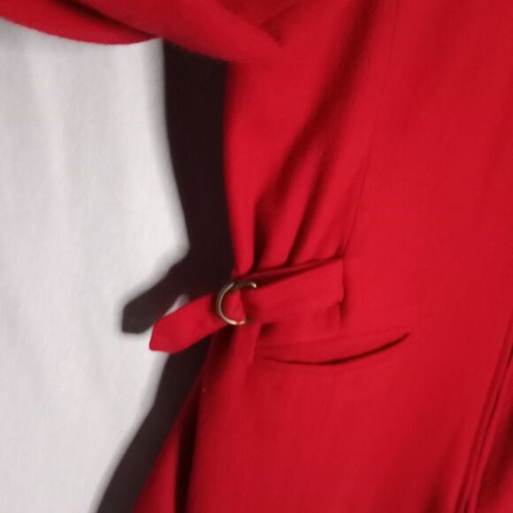 Sag Harbor Women's 100% Pure Wool Full Zip Fully Lined Red Short Jacket Size 18 - Picture 7 of 10